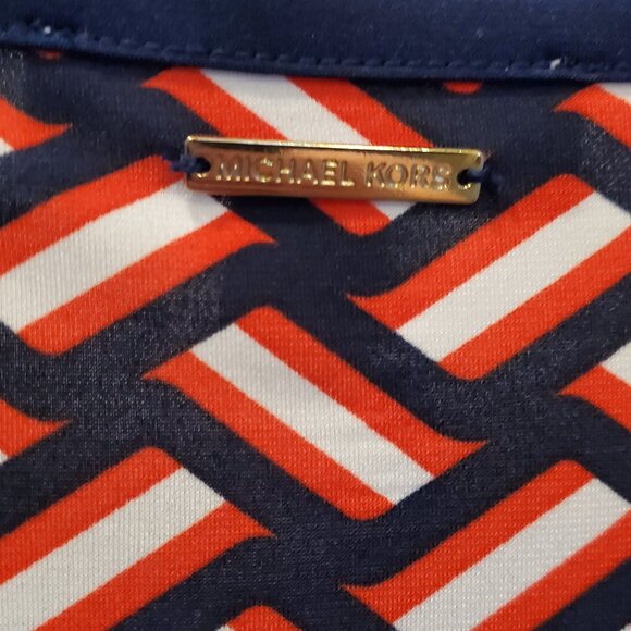 Michael Kors Shift Dress - Red White & Blue Geometric Print |Super stretchy XL - Picture 5 of 5